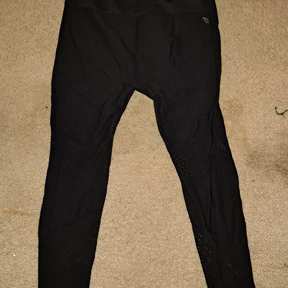 Black Leggings with Mesh Detail